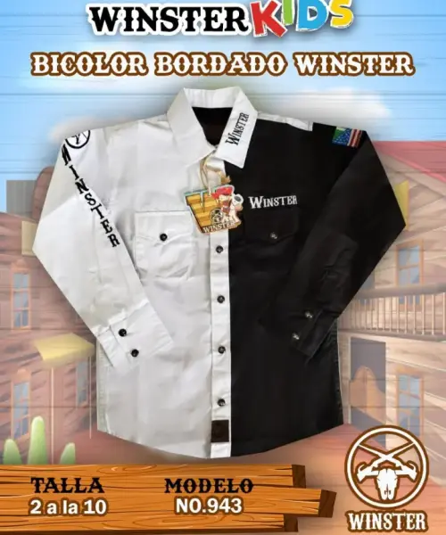 Camisa Bicolor Bordado Winster