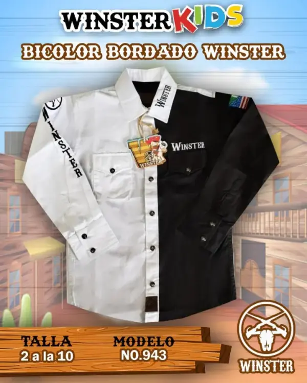 Camisa Bicolor Bordado Winster