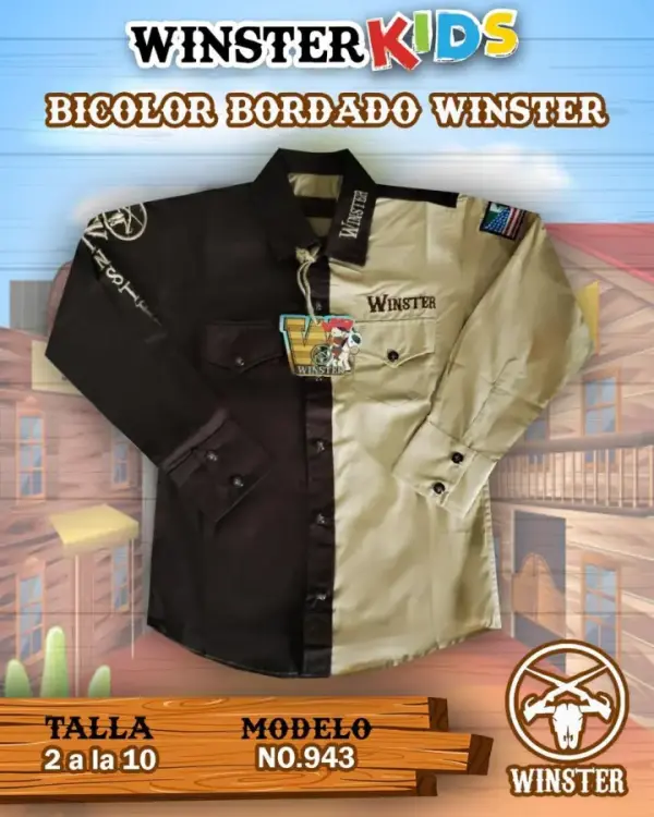 Camisa Bicolor Bordado Winster - Image 3