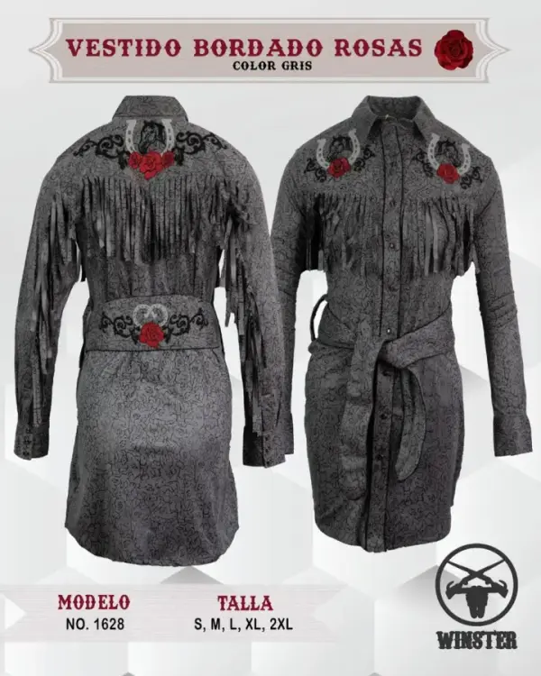 Vestido Bordado Rosas