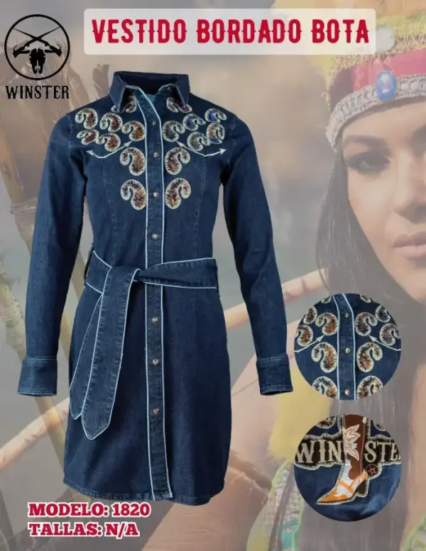 Vestido Bordado Bota