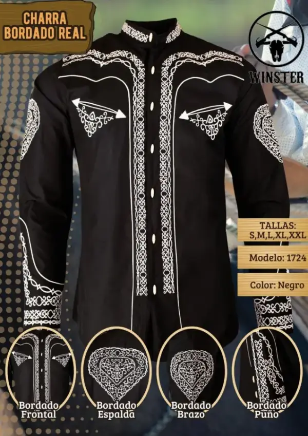 Camisa Charra Bordado Real - Image 6