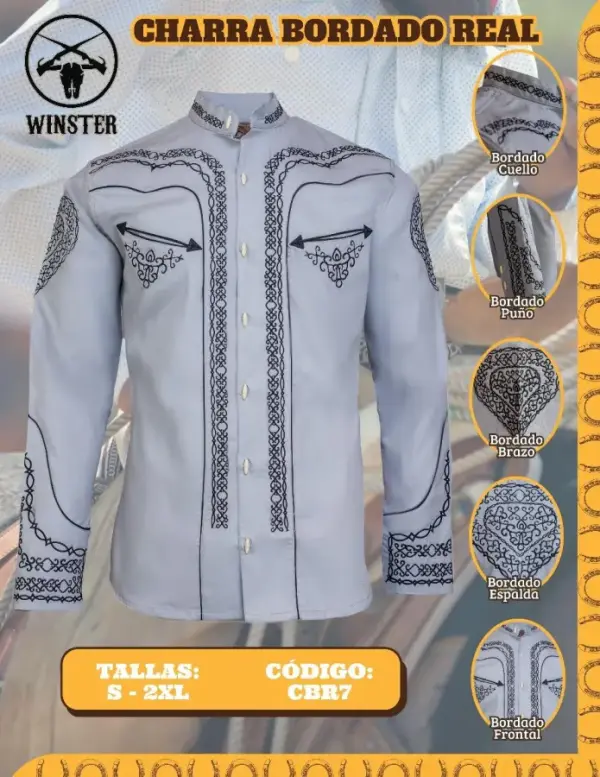 Camisa Charra Bordado Real - Image 5