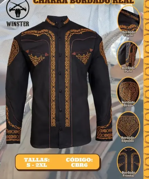 Camisa Charra Bordado Real