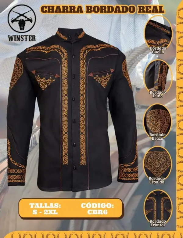 Camisa Charra Bordado Real