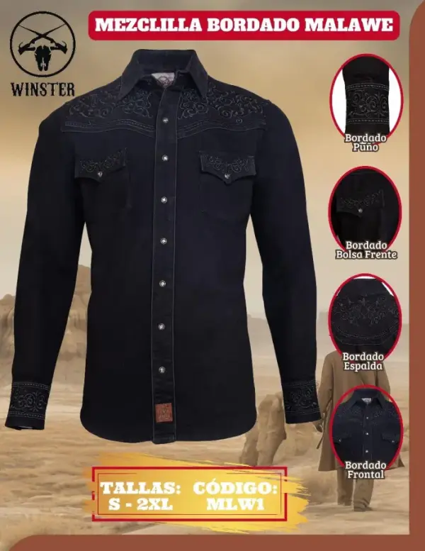 Camisa Mezclilla Bordado Malawe - Image 3