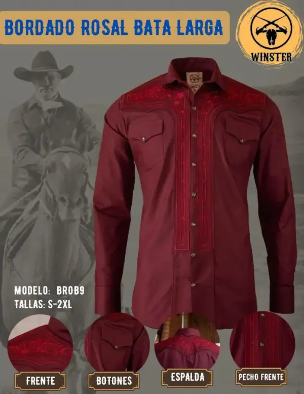Camisa Bordado Rosal Bata Larga - Image 6