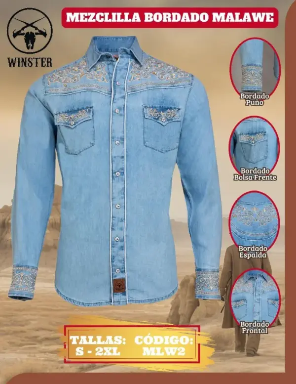 Camisa Mezclilla Bordado Malawe - Image 2