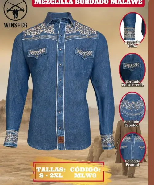 Camisa Mezclilla Bordado Malawe
