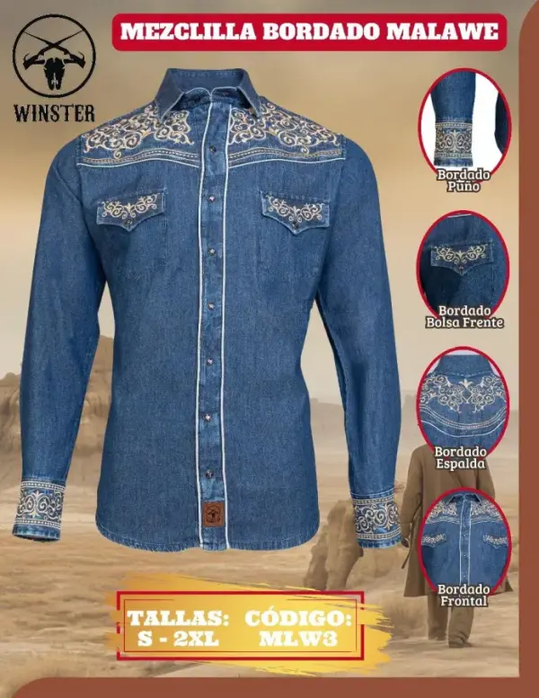 Camisa Mezclilla Bordado Malawe
