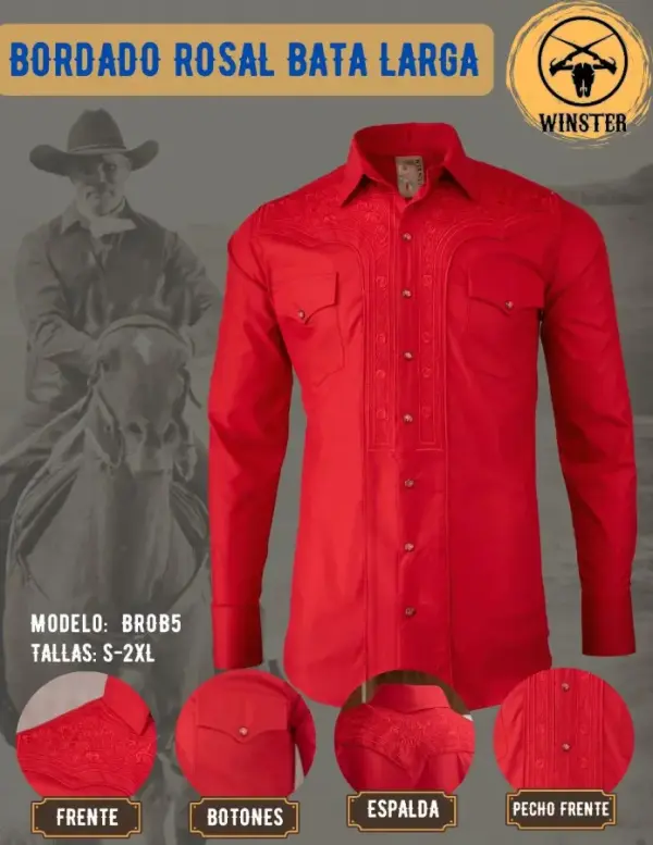 Camisa Bordado Rosal Bata Larga - Image 2