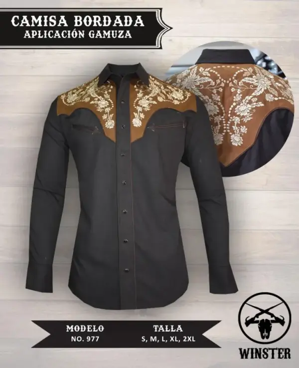 Camisa Bordada Aplicación Gamuza - Image 2