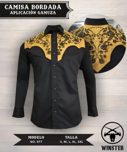 Camisa Bordada Aplicación Gamuza